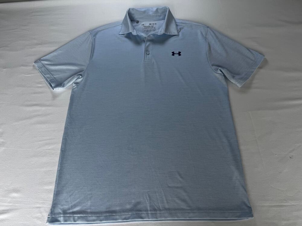 Under Armour Men’s Playoff Polo Light Blue Loose Fit Size Medium